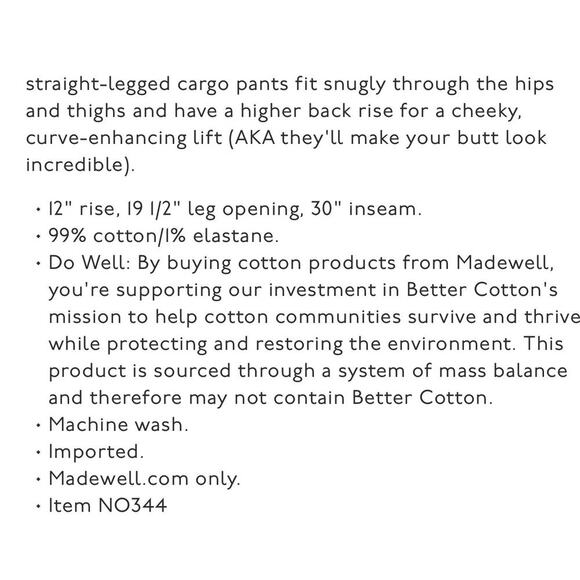 MADEWELL Old Spruce The  '90s Straight Cargo Pant in Garment-Dyed Canvas NWOT 29 - Picture 7 of 8